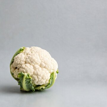 Fresh cauliflower on a clean neutral background