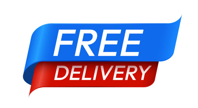 Free delivery banner label tag.