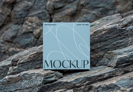 Box On The Cliff Mockup For Branding And Packaging Design