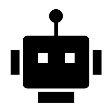 robot head bot black silhouette ai assistant icon