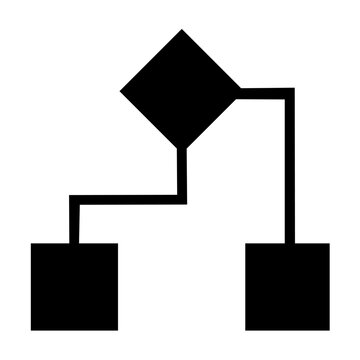 flowchart process diagram black silhouette algorithm icon