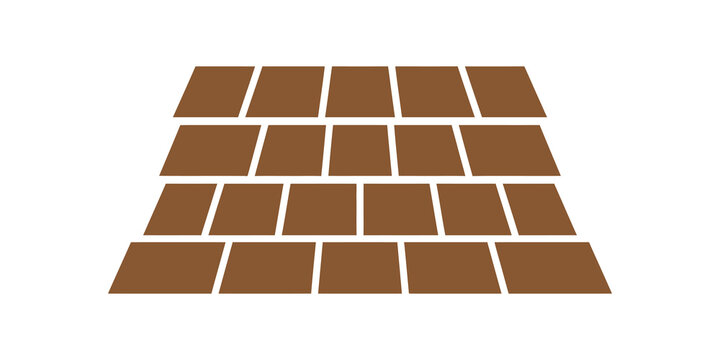 Roof shingles pattern flat icon brown geometric tiled texture design unit.