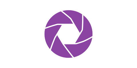Camera shutter purple flat icon for digital photography design elements. © SAJID