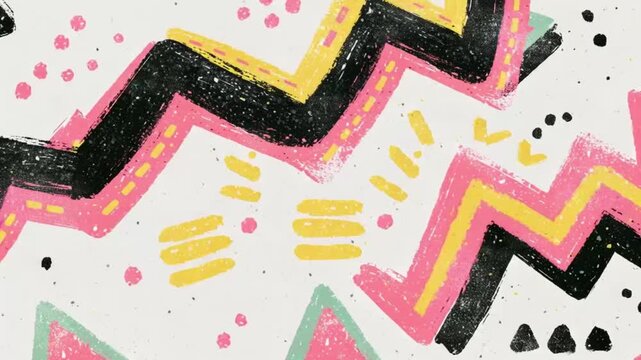 Animated African-inspired geometric pattern with colorful abstract shapes