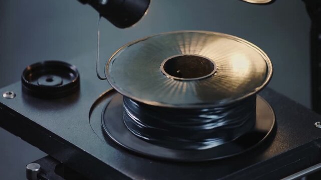 Feeding filament hitting spool edge causing winder rotating spool and winding on bench under lamps
