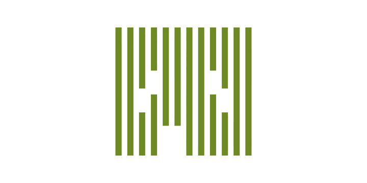 Green prison bar abstract flat icon for architectural design and concept.