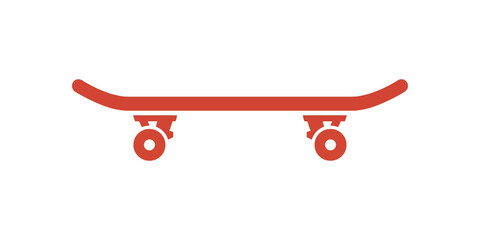 Red skateboard flat icon isolated on transparent background for sports. © SAJID