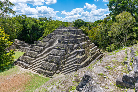 Mayan East Temple of Yaxha, Peten Jungle, Guatemala.