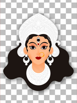 Happy Navratri Indian festival celebration background design with goddess maa durga vector illustration.