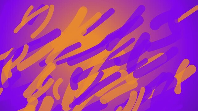 Abstract Purple and Orange Dynamic Brush Strokes Moving Across Gradient Background, Motion Graphics