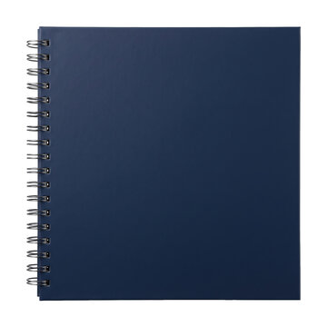 Square blue spiral notebook mockup with hard cover