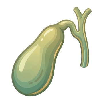 human gallbladder illustration with cystic duct vector diagram for medical education showing human digestive organ isolated on white background for health science gastroenterology poster
