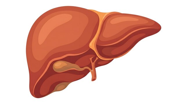 human liver organ vector illustration showing internal anatomy gallbladder digestive system isolated on white background for medical education healthcare design infographic graphics