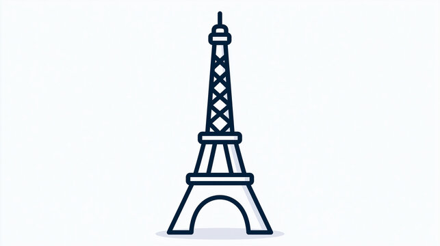 Stylized illustration of the Eiffel Tower in a minimalistic design.