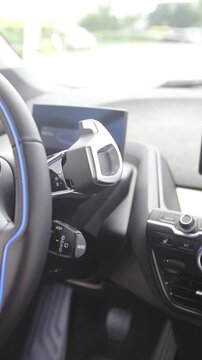 Futuristic vehicle with LCD dashboard and integrated GPS