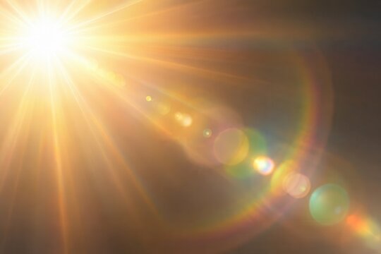 Sunlight lens flare with warm golden rays for wellness branding, nature blogs, and outdoor lifestyle campaigns