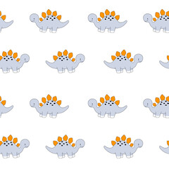 seamless pattern cartoon dinosaur stegosaurus © CHAERUL