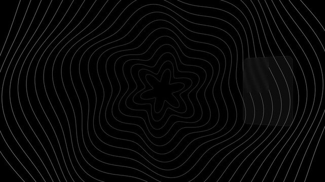 Abstract black background with wavy line pattern and star shape
