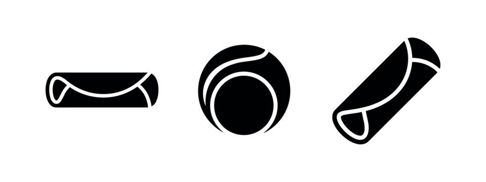 Spring roll icons set
