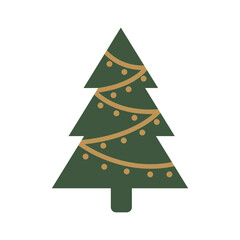 Obraz premium Minimalist Christmas Tree Vector Illustration Isolated on White Background