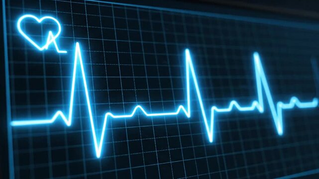 Heartbeat ekg monitor display medical science technology