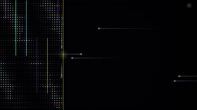 Loop animation displays vertical dotted columns and horizontal light lines against a dark background.