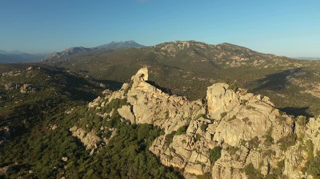 Aerial view of Roccapina Lion, Corsica, France