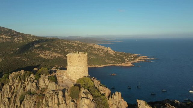 Aerial view of Roccapina Lion, Corsica, France