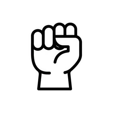 Raised human fist icon representing social activism and strength in design projects