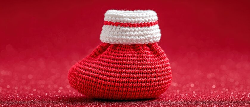 A warm and inviting red christmas sock set against a sparkling backdrop ideal for holiday decorations and festive visuals that inspire feelings of joy and comfort during the winter months