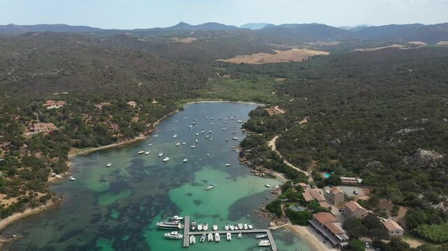 Aerial view of Tizzano, Corsica, France
