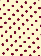 Maroon Polka Dot Pattern on Cream Background © Annie