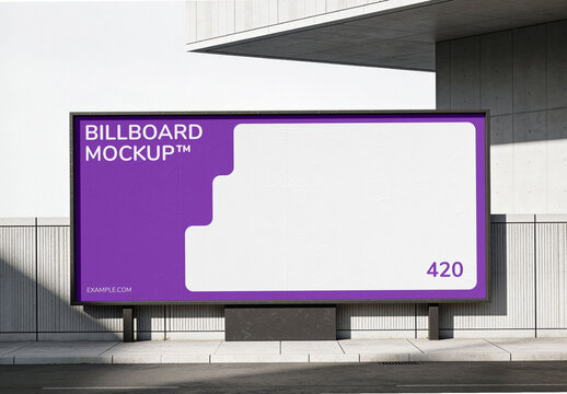 Eye Level Street Billboard Mockup