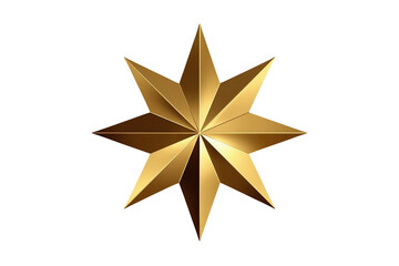 Fototapeta premium Eight pointed faceted gold star