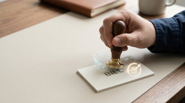 Person's hand pressing button visualizing freelance business turning completed work into paid professional services