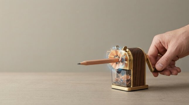 Person holding pencil to visualize profitability improvement by removing inefficient excess for enhanced value