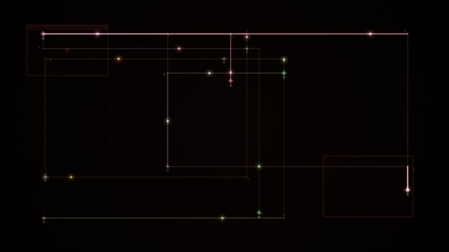 Abstract geometric wireframes with glowing nodes create a seamless loop pattern