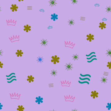 Seamless pattern with colorful graphic elements