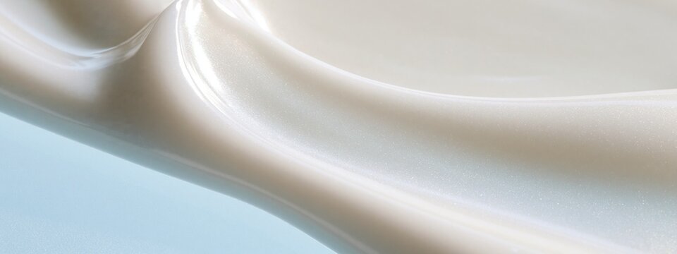Smooth cosmetic cream texture abstract macro close up white background view