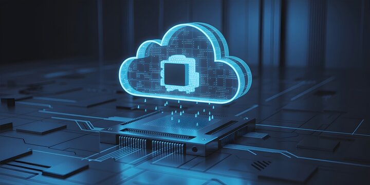 Powerful cloud processing unit integrating artificial intelligence within a high tech digital network environment