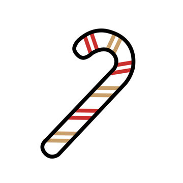 Christmas Candy Cane Vector Illustration Isolated on White Background