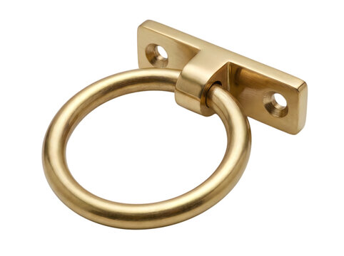 Brass door pull handle isolated