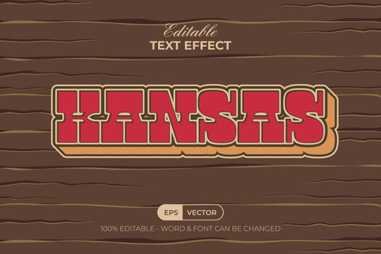 Western Editable Text Effect 3D Style. Editable Text Effect Design.