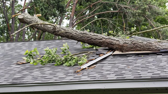 Urgent roof repair needed after tree falls on house, creating significant safety concerns