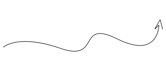 Fototapeta premium Curved arrow continuous line art pointing up for modern business growth concept