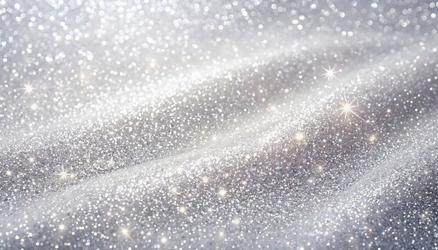 Shimmering Silver Sparkles: A textured background of softly undulating waves, adorned with a multitude of tiny, brilliant silver sparkles that catch and reflect light.