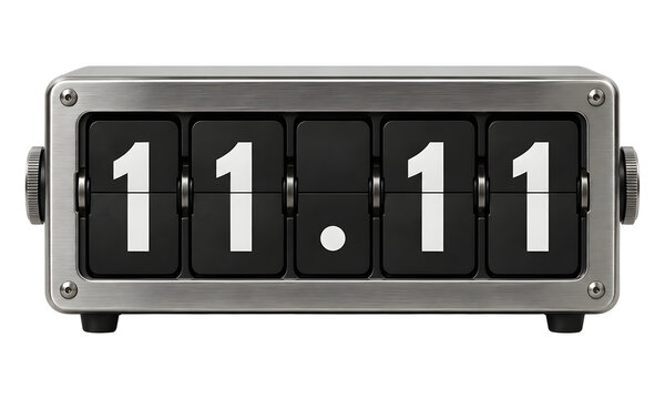 11.11 Flip Clock Display Isolated on Transparent Background PNG