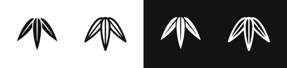 Obraz premium Bamboo Leaf Icon Set Vector Illustration