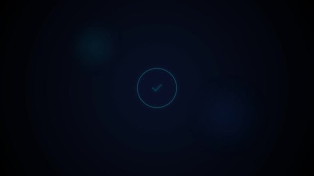 Loading bar filling to 100 percent with success checkmark, seamless loop