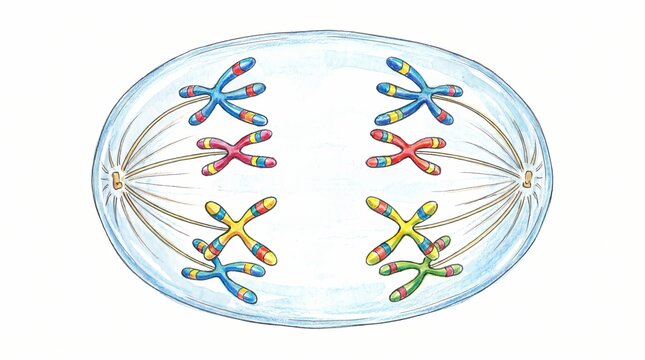 Chromosome Separation During Cell Division with Spindle Fibers